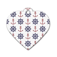 Nautical Seamless Pattern Dog Tag Heart (one Side) by Vaneshart