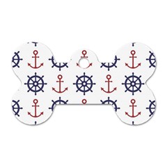 Nautical Seamless Pattern Dog Tag Bone (one Side) by Vaneshart