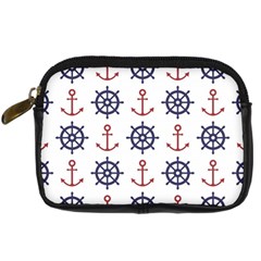 Nautical Seamless Pattern Digital Camera Leather Case by Vaneshart