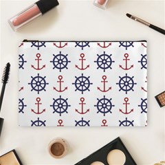 Nautical Seamless Pattern Cosmetic Bag (large) by Vaneshart