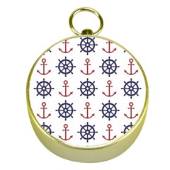 Nautical Seamless Pattern Gold Compasses by Vaneshart