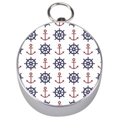 Nautical Seamless Pattern Silver Compasses by Vaneshart