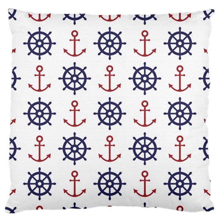 Nautical Seamless Pattern Standard Flano Cushion Case (One Side)