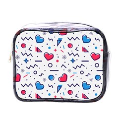 Hearts Seamless Pattern Memphis Style Mini Toiletries Bag (one Side) by Vaneshart