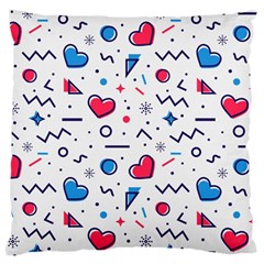 Hearts Seamless Pattern Memphis Style Large Cushion Case (two Sides) by Vaneshart