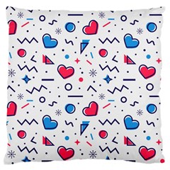 Hearts Seamless Pattern Memphis Style Large Flano Cushion Case (two Sides) by Vaneshart