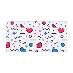 Hearts Seamless Pattern Memphis Style Yoga Headband by Vaneshart