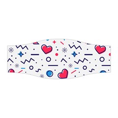 Hearts Seamless Pattern Memphis Style Stretchable Headband by Vaneshart