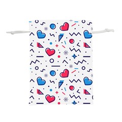 Hearts Seamless Pattern Memphis Style Lightweight Drawstring Pouch (l) by Vaneshart