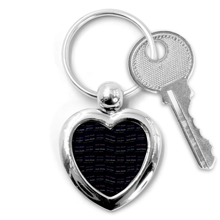 Sweet Dreams Phrase Motif Typographic Pattern Key Chain (Heart)