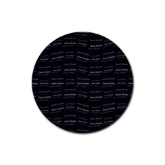 Sweet Dreams Phrase Motif Typographic Pattern Rubber Coaster (round)  by dflcprintsclothing