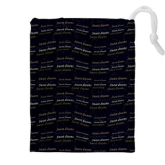 Sweet Dreams Phrase Motif Typographic Pattern Drawstring Pouch (5xl) by dflcprintsclothing