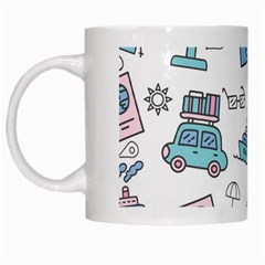 Transportation Seamless Pattern White Mugs by Vaneshart