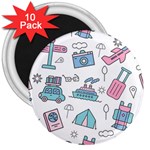 Transportation Seamless Pattern 3  Magnets (10 pack)  Front