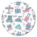 Transportation Seamless Pattern Magnet 5  (Round) Front