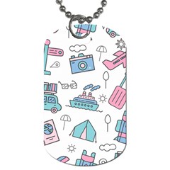 Transportation Seamless Pattern Dog Tag (two Sides) by Vaneshart