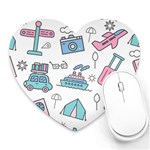 Transportation Seamless Pattern Heart Mousepads Front