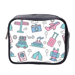 Transportation Seamless Pattern Mini Toiletries Bag (two Sides) by Vaneshart