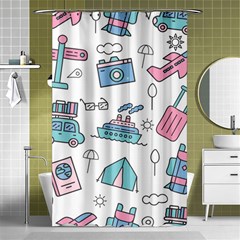 Transportation Seamless Pattern Shower Curtain 48  X 72  (small)  by Vaneshart