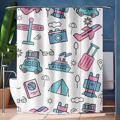 Transportation Seamless Pattern Shower Curtain 60  X 72  (medium)  by Vaneshart