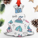 Transportation Seamless Pattern Christmas Tree Ornament (Two Sides) Back