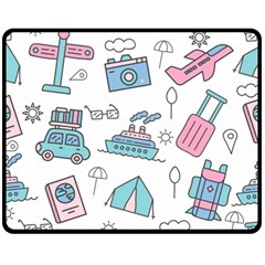 Transportation Seamless Pattern Double Sided Fleece Blanket (medium)  by Vaneshart