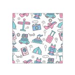 Transportation Seamless Pattern Satin Bandana Scarf Front