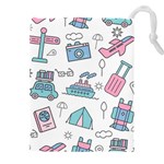 Transportation Seamless Pattern Drawstring Pouch (5XL) Front