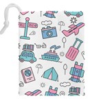 Transportation Seamless Pattern Drawstring Pouch (5XL) Back