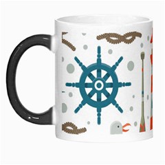 Nautical Elements Pattern Background Morph Mugs by Vaneshart