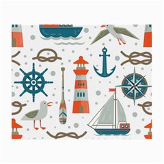 Nautical Elements Pattern Background Small Glasses Cloth by Vaneshart