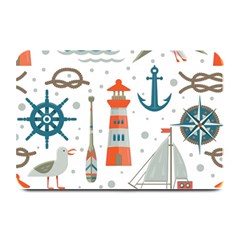 Nautical Elements Pattern Background Plate Mats by Vaneshart