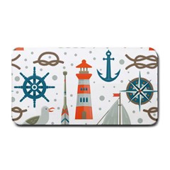 Nautical Elements Pattern Background Medium Bar Mats