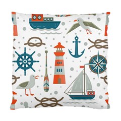 Nautical Elements Pattern Background Standard Cushion Case (one Side) by Vaneshart