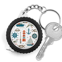 Nautical Elements Pattern Background Measuring Tape by Vaneshart