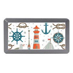 Nautical Elements Pattern Background Memory Card Reader (mini) by Vaneshart