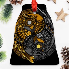 Yin Yang Owl Doodle Ornament Illustration Ornament (bell) by Vaneshart