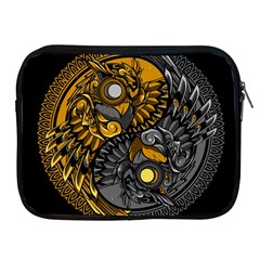 Yin Yang Owl Doodle Ornament Illustration Apple Ipad 2/3/4 Zipper Cases by Vaneshart