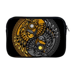 Yin Yang Owl Doodle Ornament Illustration Apple Macbook Pro 17  Zipper Case by Vaneshart