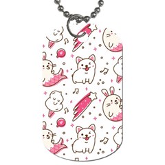 Cute Animals Seamless Pattern Kawaii Doodle Style Dog Tag (one Side) by Vaneshart