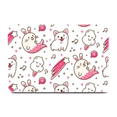 Cute Animals Seamless Pattern Kawaii Doodle Style Plate Mats by Vaneshart