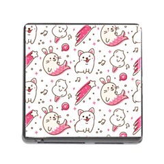 Cute Animals Seamless Pattern Kawaii Doodle Style Memory Card Reader (square 5 Slot) by Vaneshart