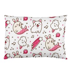 Cute Animals Seamless Pattern Kawaii Doodle Style Pillow Case (two Sides) by Vaneshart