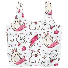 Cute Animals Seamless Pattern Kawaii Doodle Style Full Print Recycle Bag (xl) by Vaneshart