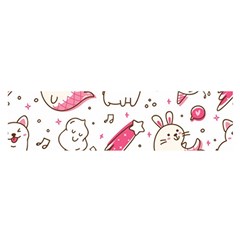 Cute Animals Seamless Pattern Kawaii Doodle Style Satin Scarf (oblong)