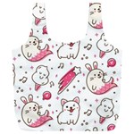 Cute Animals Seamless Pattern Kawaii Doodle Style Full Print Recycle Bag (XXL) Back