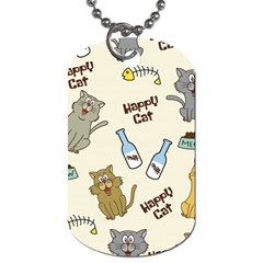 Happy Cats Pattern Background Dog Tag (two Sides) by Vaneshart