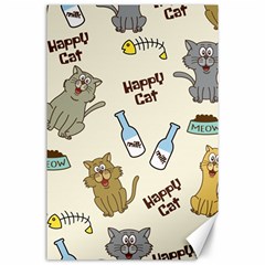 Happy Cats Pattern Background Canvas 24  X 36  by Vaneshart