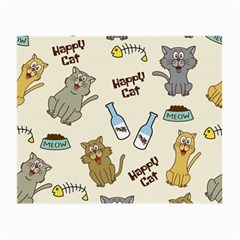 Happy Cats Pattern Background Small Glasses Cloth (2 Sides) by Vaneshart