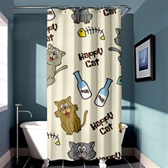 Happy Cats Pattern Background Shower Curtain 36  X 72  (stall)  by Vaneshart